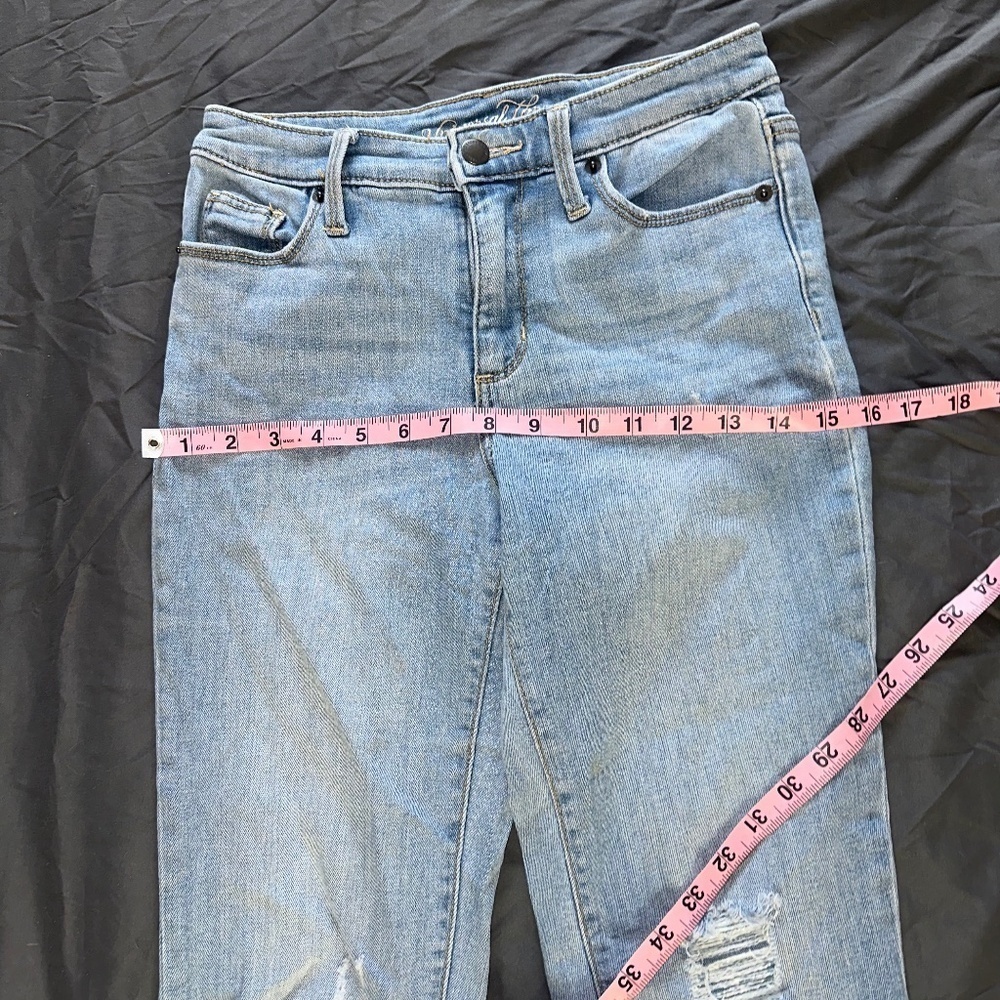 Universal Thread Women's 2 / 26 Jeans Straight Leg High Rise Knee Holes - Picture 4 of 8